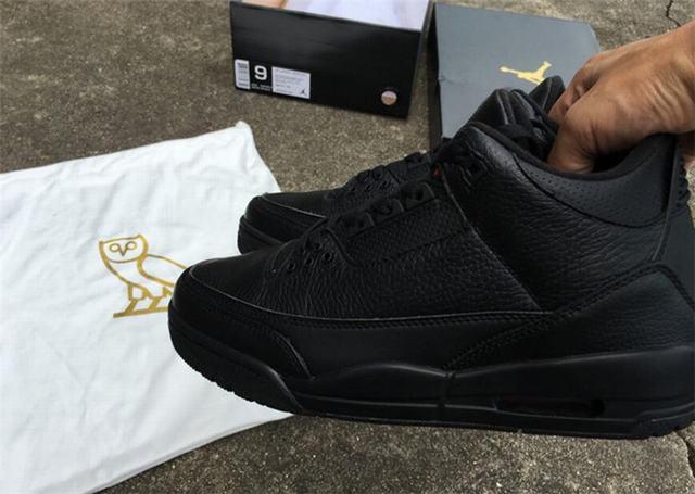 Authentic Air Jordan 3 All black OVO